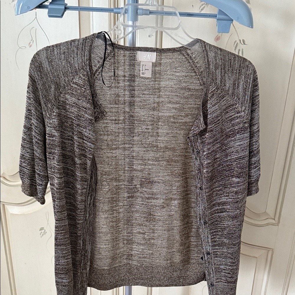 H&M Women's Brown beige gold Cardigan jacket 2